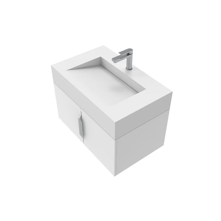 Castello Usa Nile 30-inch White Vanity Set with White Top and Chrome Handles CB-MC-30W-CHR-2053-WH